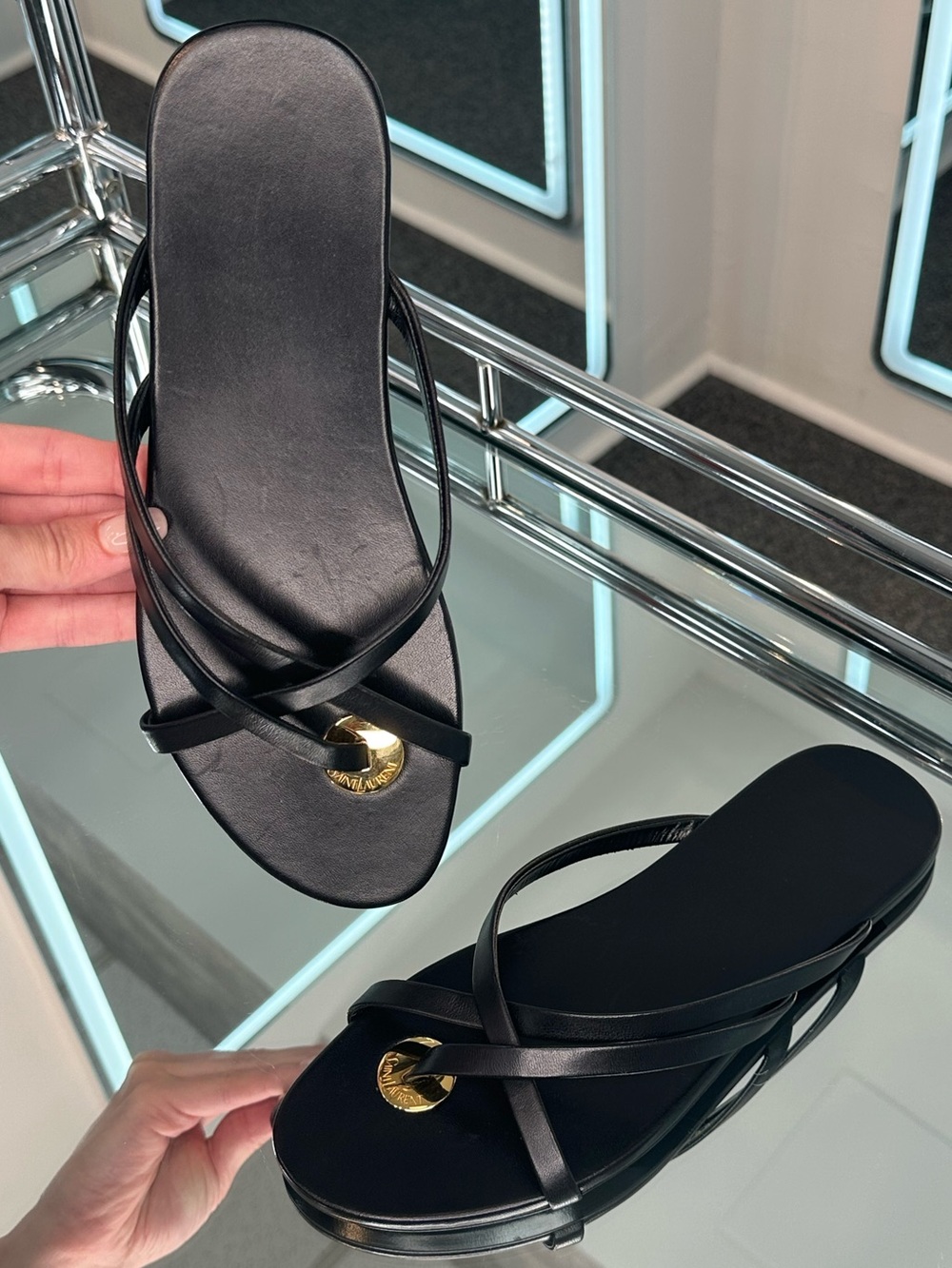 Saint Laurent Lila Flat Sandal Flip Flop